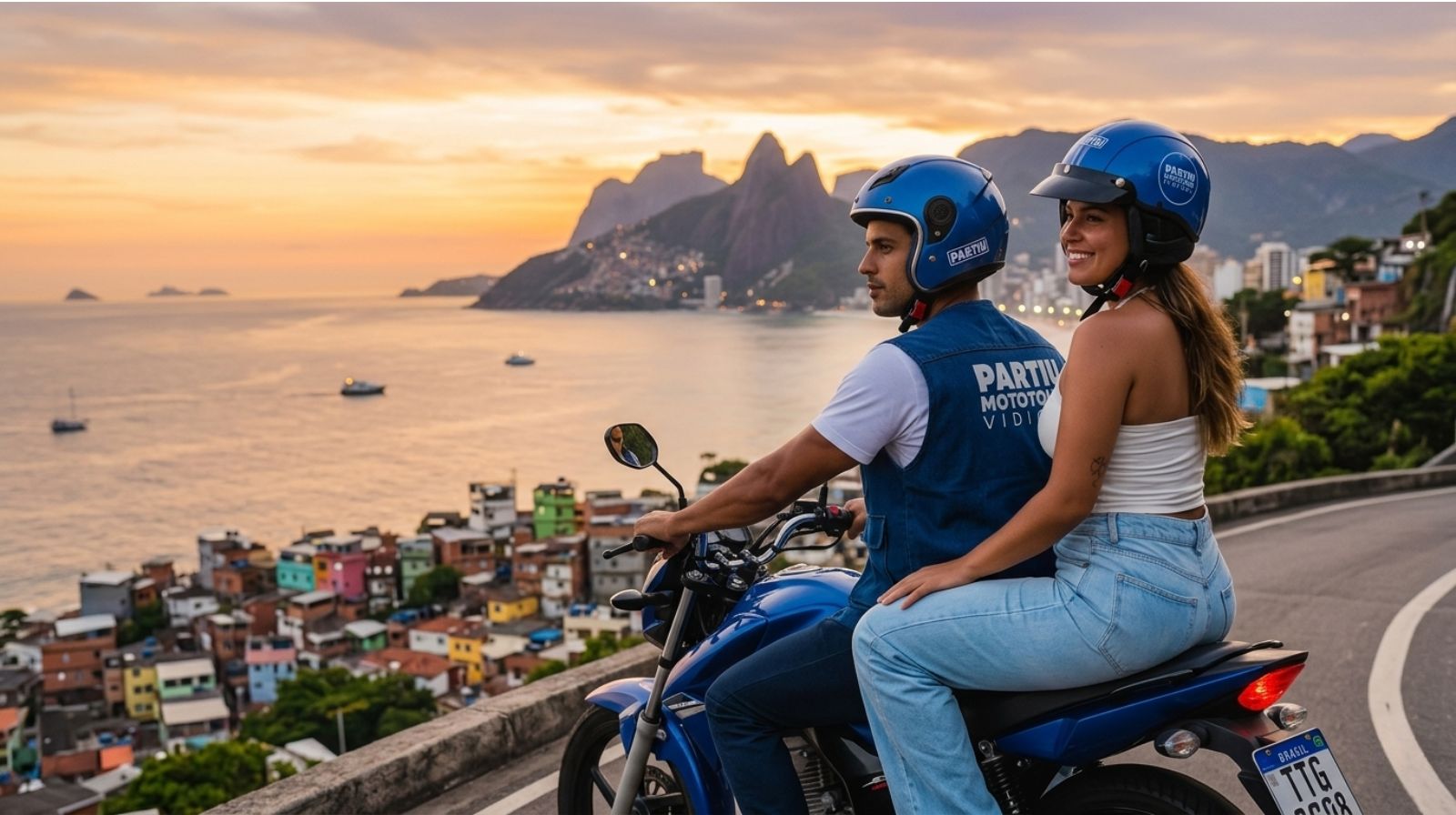 Tour na favela do Vidigal no Rio de Janeiro com guias locais. Mototour seguro até o Mirante do Arvrão, com vista panorâmica e experiência cultural real.